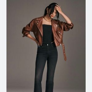 Avec Les Filles Faux Leather Moto Jacket